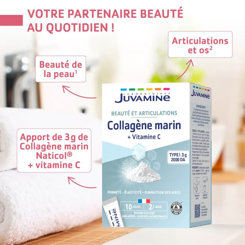 Collagène marin vitamine C Juvamine - boite de 20 sticks
