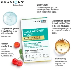 Collagène + multi type I, II, III, V, X Granions - boite de 60 comprimés