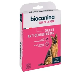 Collier anti-démangeaisons soin de la peau moyens grands chiens Biocanina - un collier de