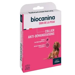 Collier anti-démangeaisons soin de la peau moyens grands chiens Biocanina - un collier de