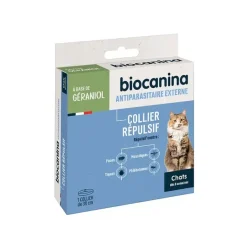 Collier répulsif chats dès 8 semaines Biocanina - boîte de 1 collier de 38cm