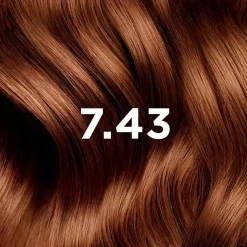 Coloration permanente 7.43 blond cuivré doré Phyto - lait révélateur et crème colorante de 50ml
