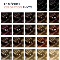 Coloration permanente 4.77 châtain marron profond Phyto - lait révélateur et crème colorante de 50ml
