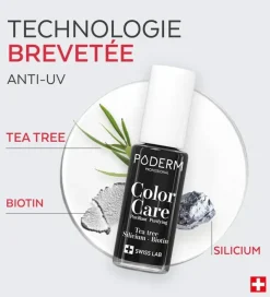 Color Care Vernis à ongles Black 502 Poderm - flacon de 8ml