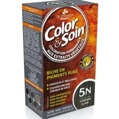 Color & soin coloration permanente Châtain clair 5N Les 3 chênes - 1 kit
