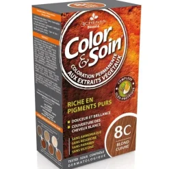Color & soin coloration permanente Blond cuivré 8C Les 3 chênes - 1 kit