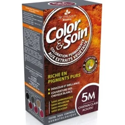 Color & soin coloration permanente Châtain clair acajou 5M Les 3 chênes - 1 kit