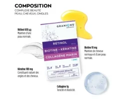 Complexe beauté peau cheveux ongles Granions - boite de 60 comprimés