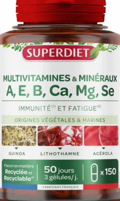 Complexe multivitamines et minéraux Super Diet - pot de 150 gélules