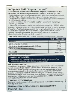 Complexe Nuit effet triple Biogaran – 30 comprimés