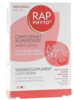 Complément alimentaire jambes légères Rap Phyto - boîte de 30 gélules