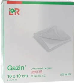 Compresse de gaze Gazin Velpeau Lohmann & Rausher - boite de 2x25 compresses