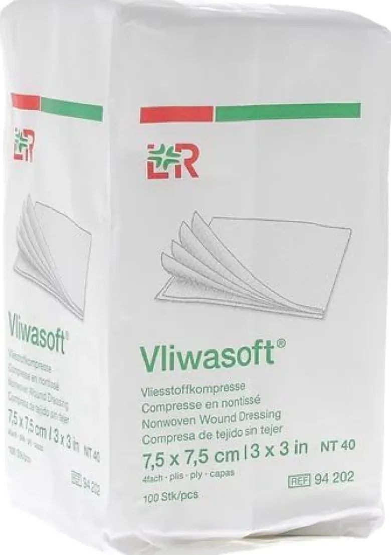 Compresse non tissée 7,5x7,5cm Vliwasoft Velpeau Lohmann & Rausher - boite de 100 compresses