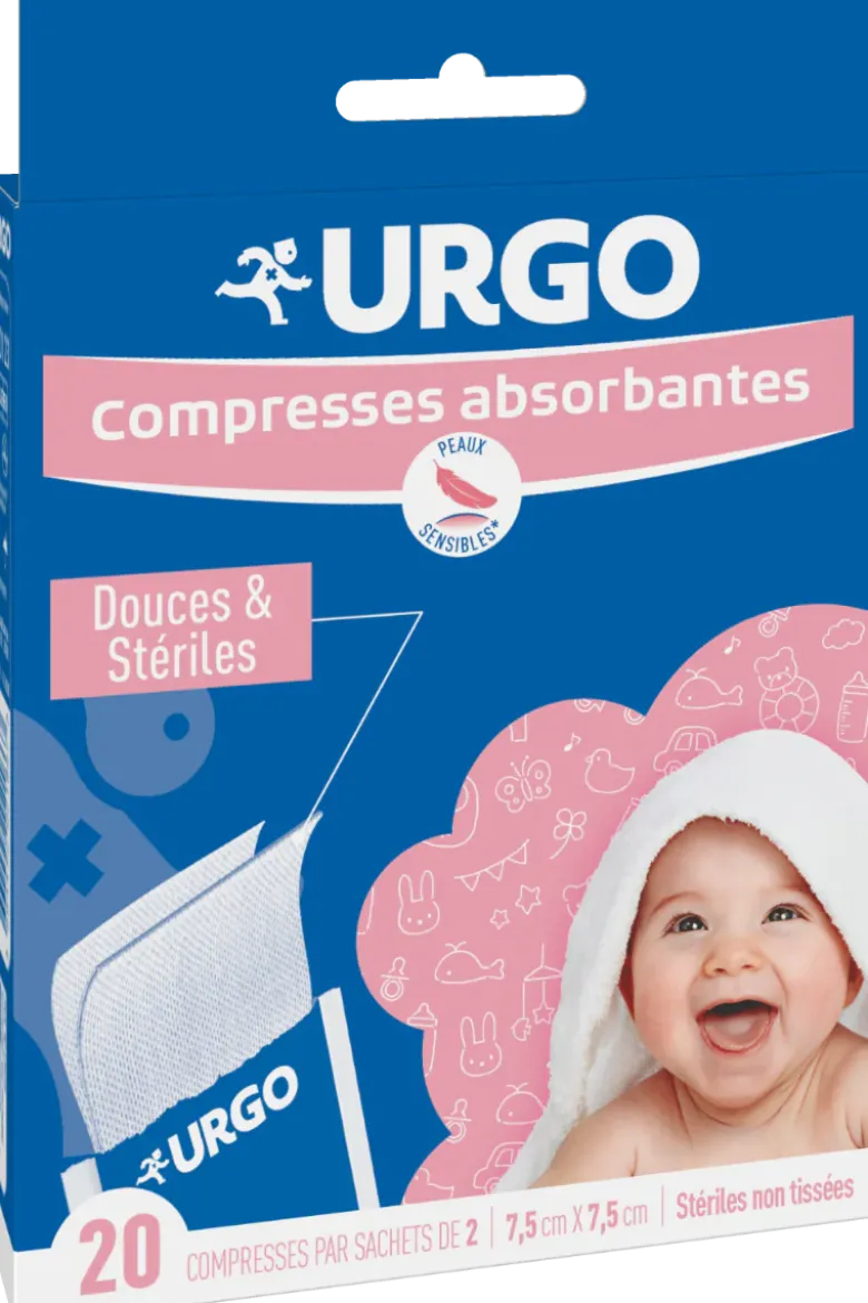 Compresses absorbantes Urgo - compresses par sachets de 2 7,5cmX7,5cm
