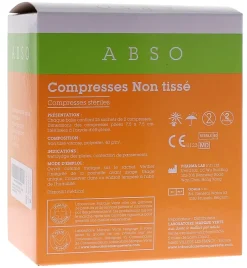 Compresses non tissé 7,5x7,5cm Marque Verte - boîte de 25 sachets de 2 compresses