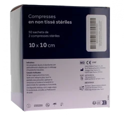 Compresses stériles non tissé 3M – 50 sachets de 2 compresses 10x10 cm