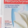 Compresses stériles ultra-douces Mercurochrome - Boite de 20 compresses
