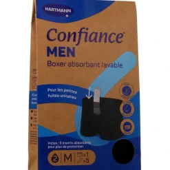 Confiance Men Boxer absorbant lavable noir Taille M Hartmann - 1 boxer et 5 inserts