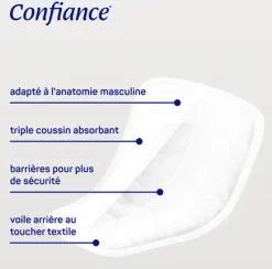 Confiance Men protections anatomiques 3 gouttes Hartmann - sachet de 14 protections absorbantes