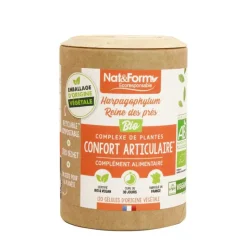 Confort articulaire Harpagophytum/Reine des près bio Nat&Form - boîte de 120 gélules végétales