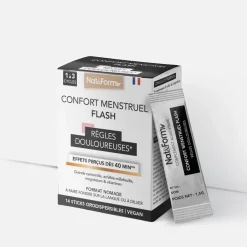Confort menstruel flash règles douloureuses Nat&Form - boîte de 14 sticks orodispersibles