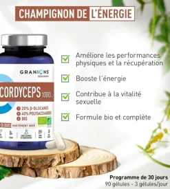Cordyceps 1000mgBIO Granions - pot de 90 gélules