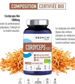 Cordyceps 1000mgBIO Granions - pot de 90 gélules