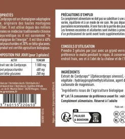 Cordyceps 1000mgBIO Granions - pot de 90 gélules