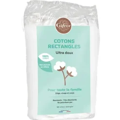 Cotons rectangles ultra doux Gifrer - 180 cotons