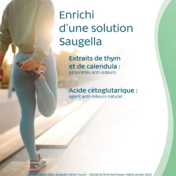 Cotton touch serviette extra-fine avec ailettes jour Saugella