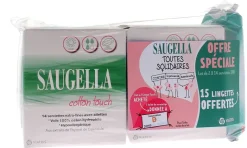 Cotton touch serviette extra-fine avec ailettes jour Saugella