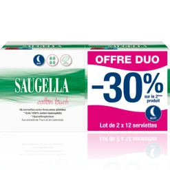 Cotton touch serviette extra-fine avec ailettes nuit Saugella