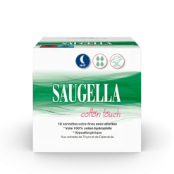 Cotton touch serviette extra-fine avec ailettes nuit Saugella