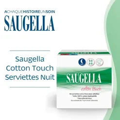 Cotton touch serviette extra-fine avec ailettes nuit Saugella
