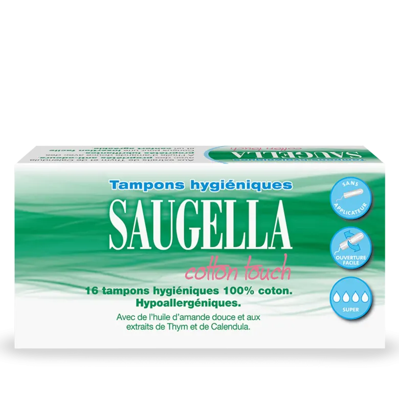 Cotton Touch Tampons hygiéniques super Saugella - boîte de 16 tampons