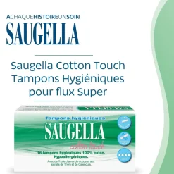 Cotton Touch Tampons hygiéniques super Saugella - boîte de 16 tampons