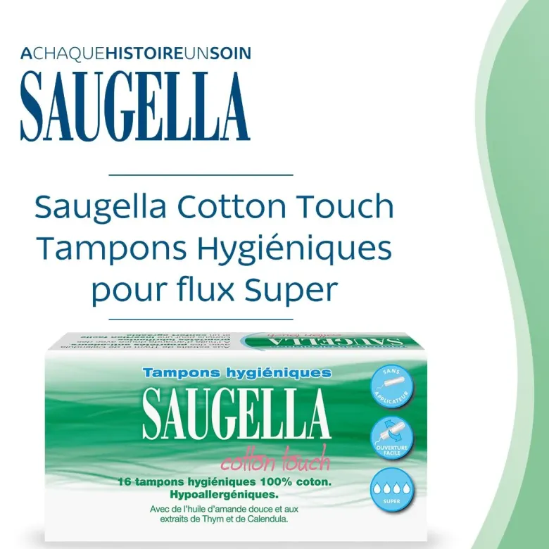 Cotton Touch Tampons hygiéniques super Saugella - boîte de 16 tampons