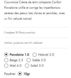 Couvrance crème de teint compacte Porcelaine 1.0 SPF 30 Avène - poudrier de 10 g