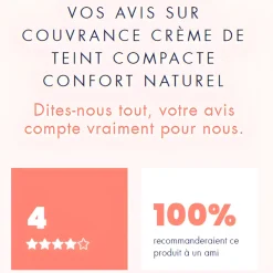 Couvrance Crème de teint compacte naturel 2.0 SPF 30 Avène - poudrier de 10 g