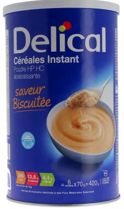 Céréales Instant saveur biscuitée Delical - pot de 420g