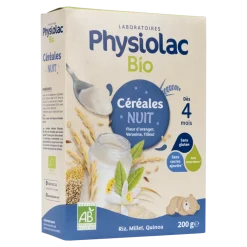 Céréales nuit bio dès 4 mois Physiolac - boîte de 200 g
