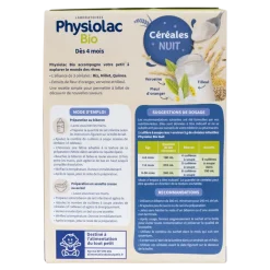 Céréales nuit bio dès 4 mois Physiolac - boîte de 200 g