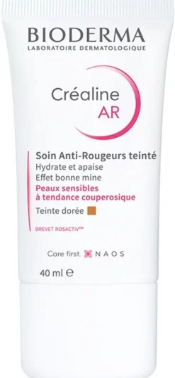 Créaline AR+ CC crème dorée SPF50+ soin anti-rougeurs Bioderma - tube de 40ml
