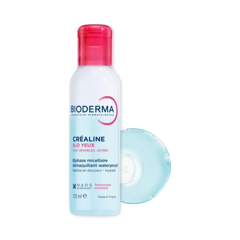 Créaline H2O yeux Biphase micellaire démaquillant waterproof Bioderma - flacon de 125 ml