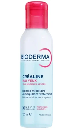 Créaline H2O yeux Biphase micellaire démaquillant waterproof Bioderma - flacon de 125 ml