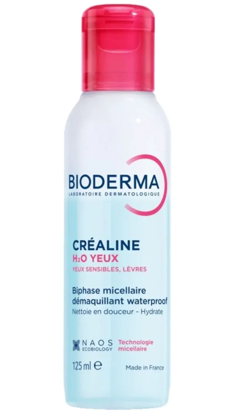 Créaline H2O yeux Biphase micellaire démaquillant waterproof Bioderma - flacon de 125 ml