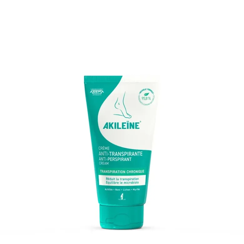 Crème anti-transpirante pieds Akileïne - tube de 75 ml