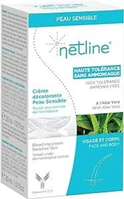 Crème décolorante peau sensible Netline - lot de 2 tubes de 30ml