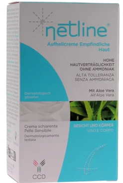 Crème décolorante peau sensible Netline - lot de 2 tubes de 30ml