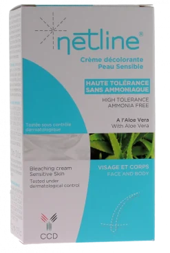 Crème décolorante peau sensible Netline - lot de 2 tubes de 30ml